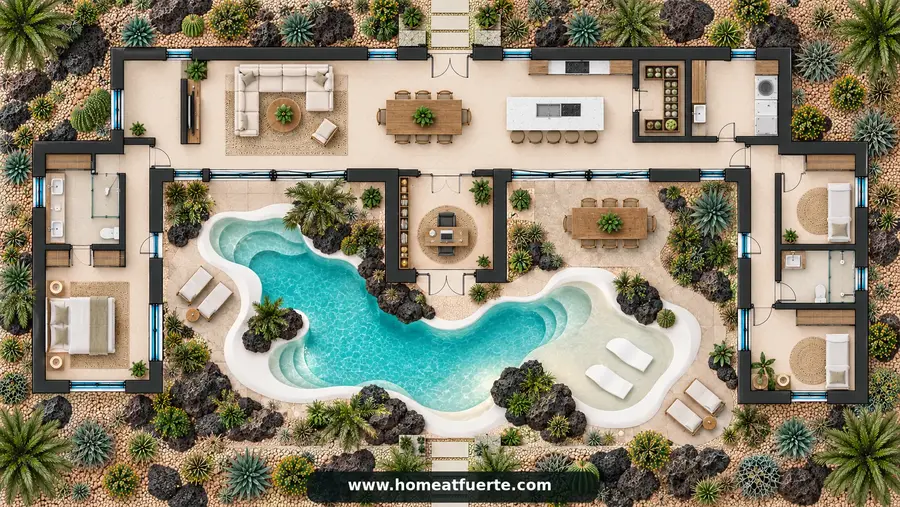 Villa Oasis 180: plano del modelo
